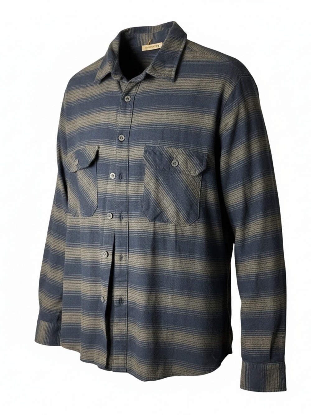 Adventuridge Button Down Shirt Mens Large Blue Striped NEW Flannel Pockets